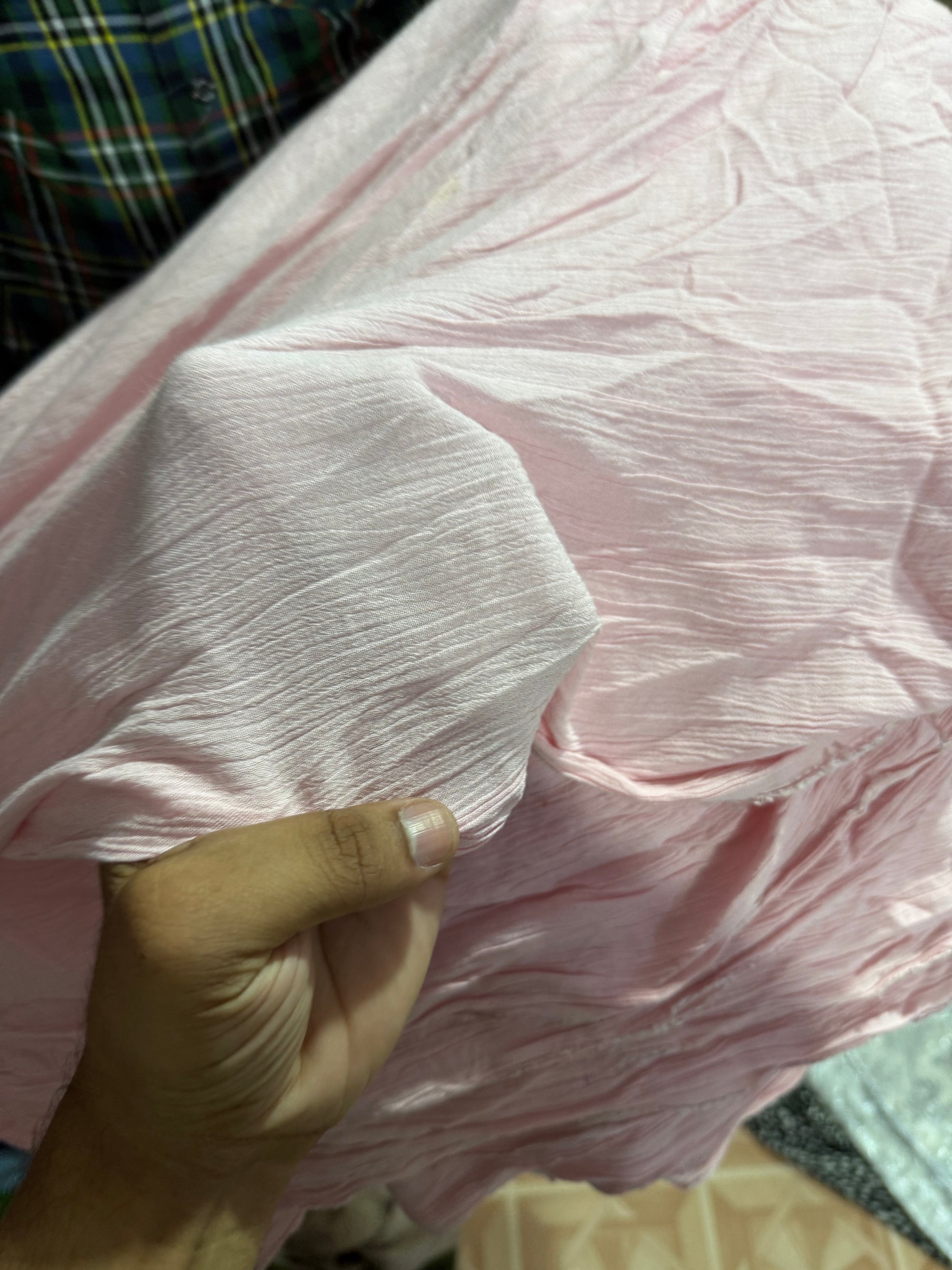 Buy Crinkled Baby Pink Fabric - MAF 