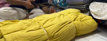 Buy Soft Cotton Double Cloth Yellow Solid Fabric