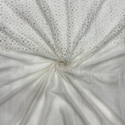 Cotton Hakoba 5 Leaf Diamond White Fabric Palazzo - MAF 