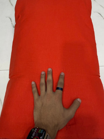 Buy Premium Cotton Linen Solid Orange Red Fabric
