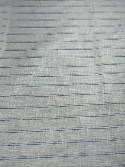 Buy 80 Lea Premium Pure Linen Double Line Striped Shirting Fabric