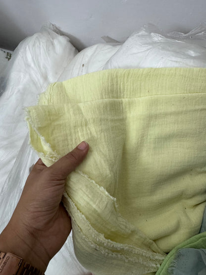 Buy Soft Cotton Double Cloth Solid Baby Yellow Fabric