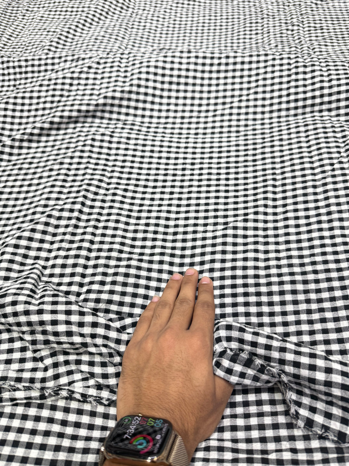 Buy Premium Seersucker Black White Gingham Check Fabric