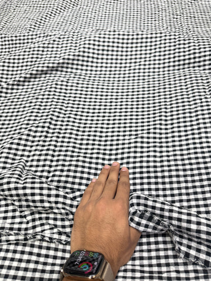 Buy Premium Seersucker Black White Gingham Check Fabric