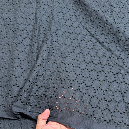 Buy Cotton Black Hakoba 8 Thread Joined Fabric - MAF 