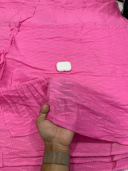 Buy Cambric Pink Self Zigzag Dobby Scallop Embroidery Fabric