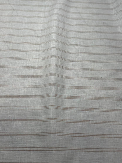 Buy 80 Lea Pure Linen Brown Stripe Shirting Fabric