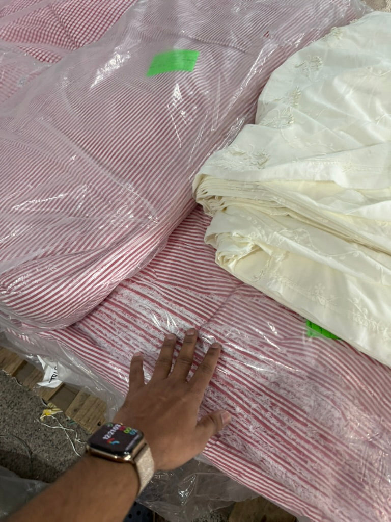 Buy Premium Yarn-Dyed Seersucker Cherry Stripe
