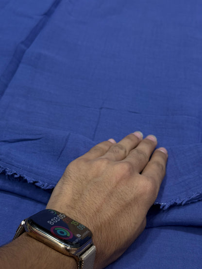 Buy Soft Cotton Double Cloth Solid Teal Blue Fabric