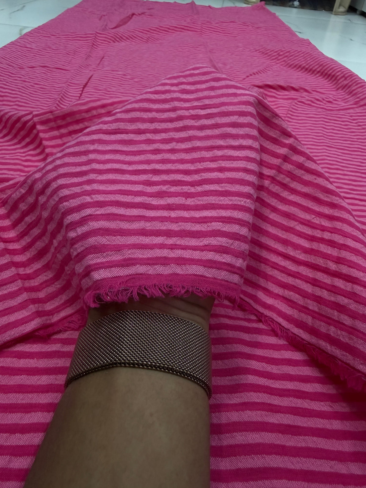 Buy Trending Seersucker Pink Shades Stripe Fabric