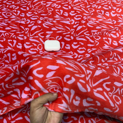 Buy Premium Corduroy Red Pink Abstract Print Fabric