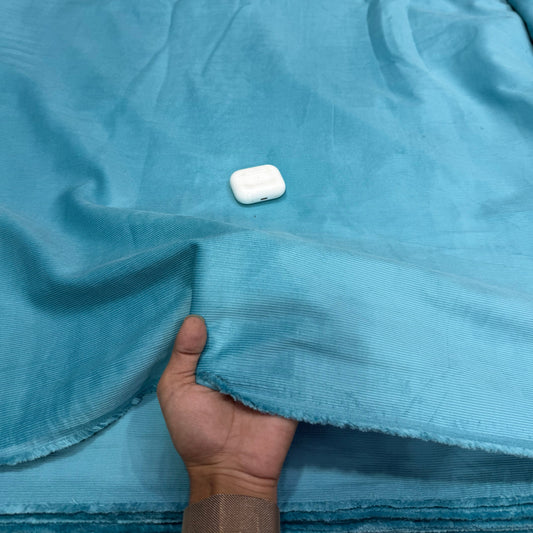 Buy Premium Corduroy Solid Sky Blue Fabric 26 Wales