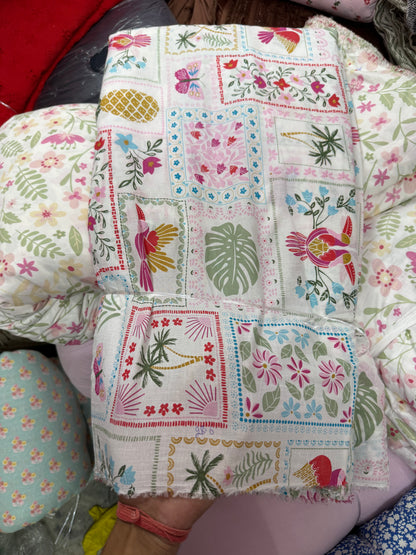 Buy Mul Cotton Tropical  Printed Fabric