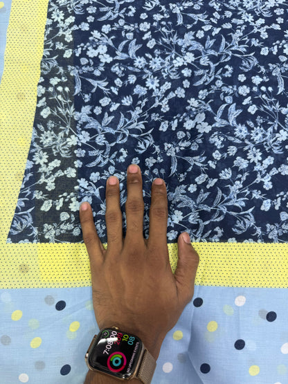 Buy Premium Mul Cotton Blue Polka & Print Combo Panel 80CM