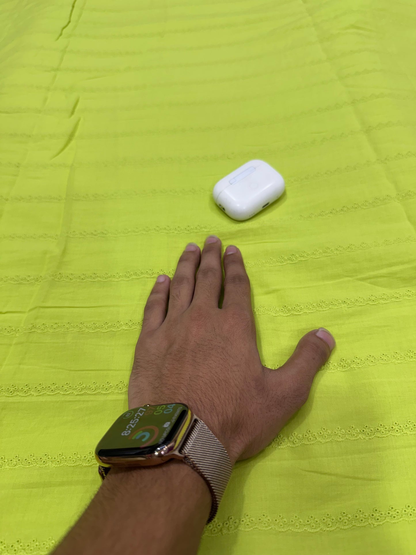 Buy Premium Cotton Cambric Schiffli Neon Scallop Fabric