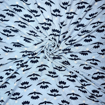 Buy Rayon Crepe Black Lattice Printed Fabric - MAF 