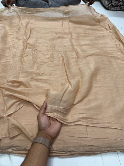 Buy Pure Chiffon Solid Coffee Fabric - MAF 