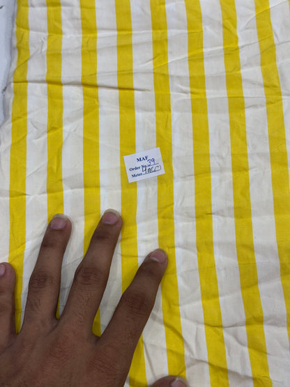 Buy Cutpiece Yellow white poplin stripe 40 Centimeter