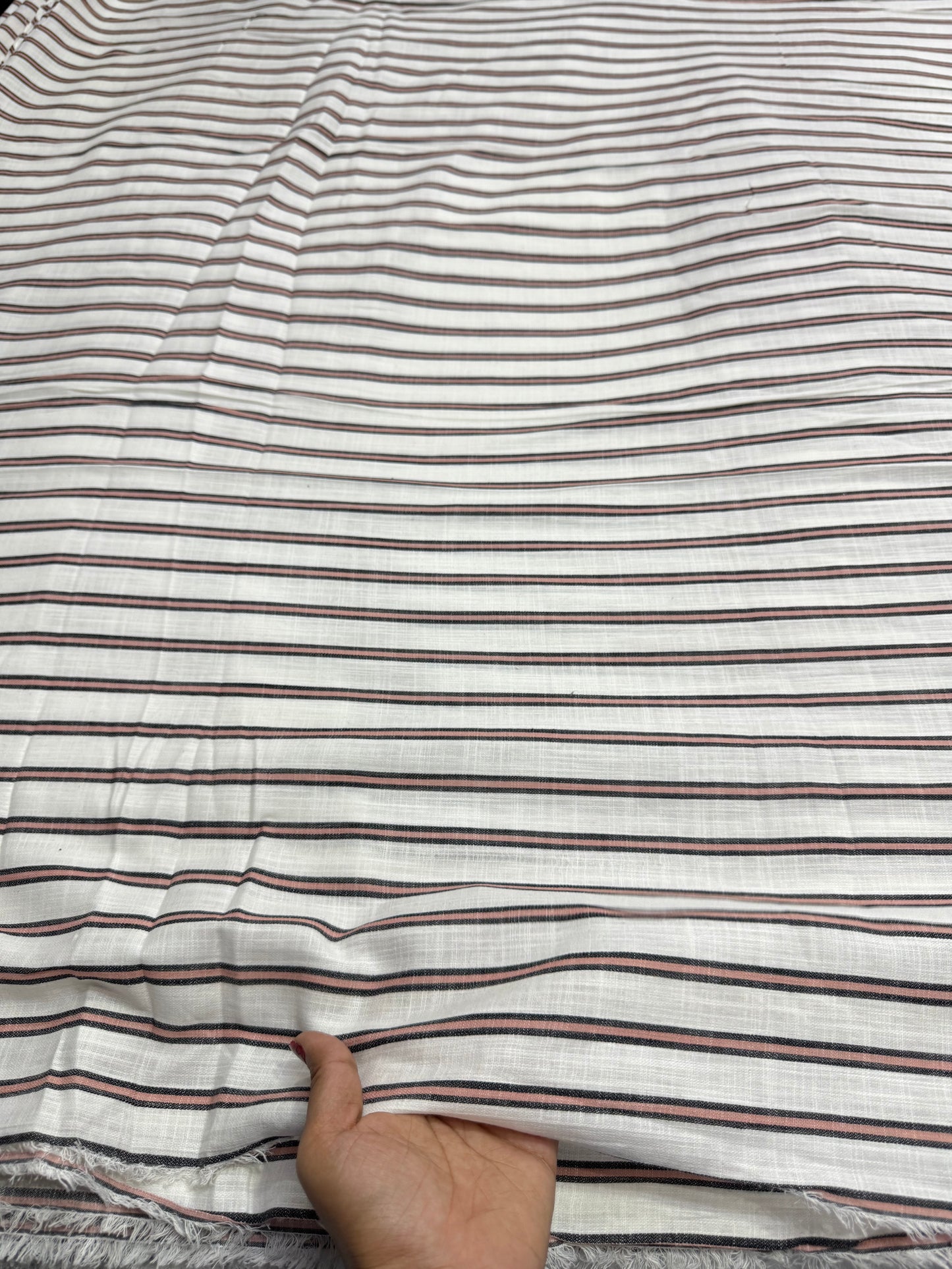 Buy Cotton Yarn Dyed Brown Black Stripe Fabric