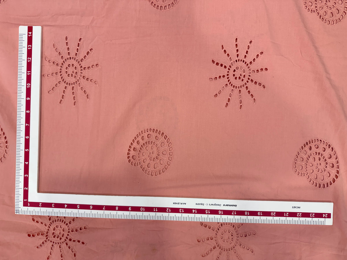 Buy Peach Cotton Hakoba Dual Beach Embroidery Design