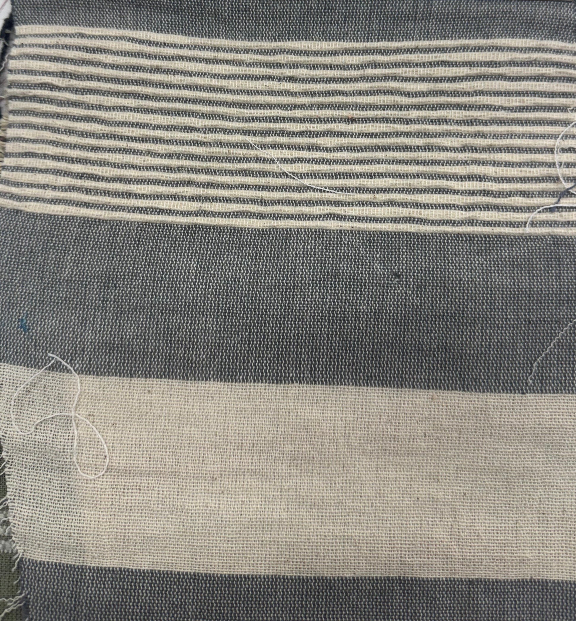 Buy Cotton Linen Grey Dobby Stripe Soft Furnishing Fabric - MAF 