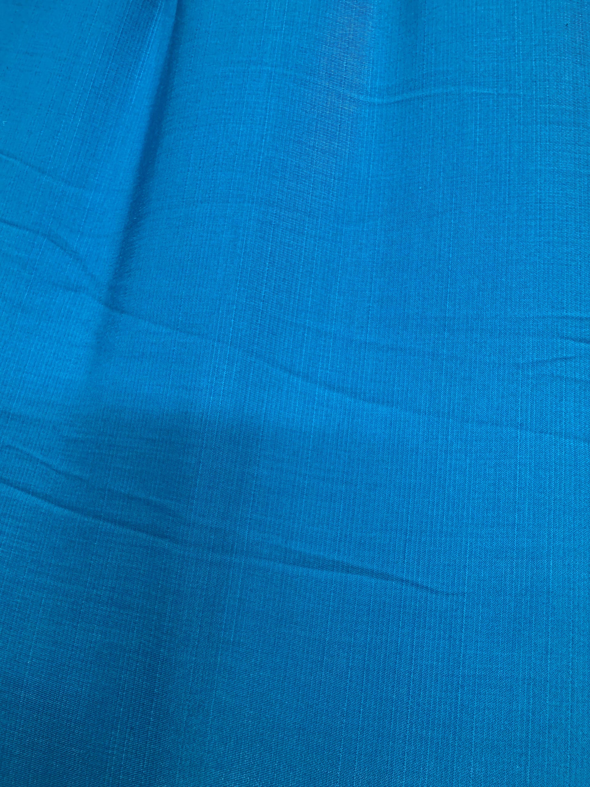 Premium Slub Silk Electric Blue Fabric - MAF 