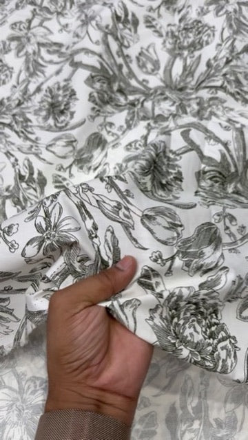 Buy Cotton Poplin Olive Green Toile Fabric