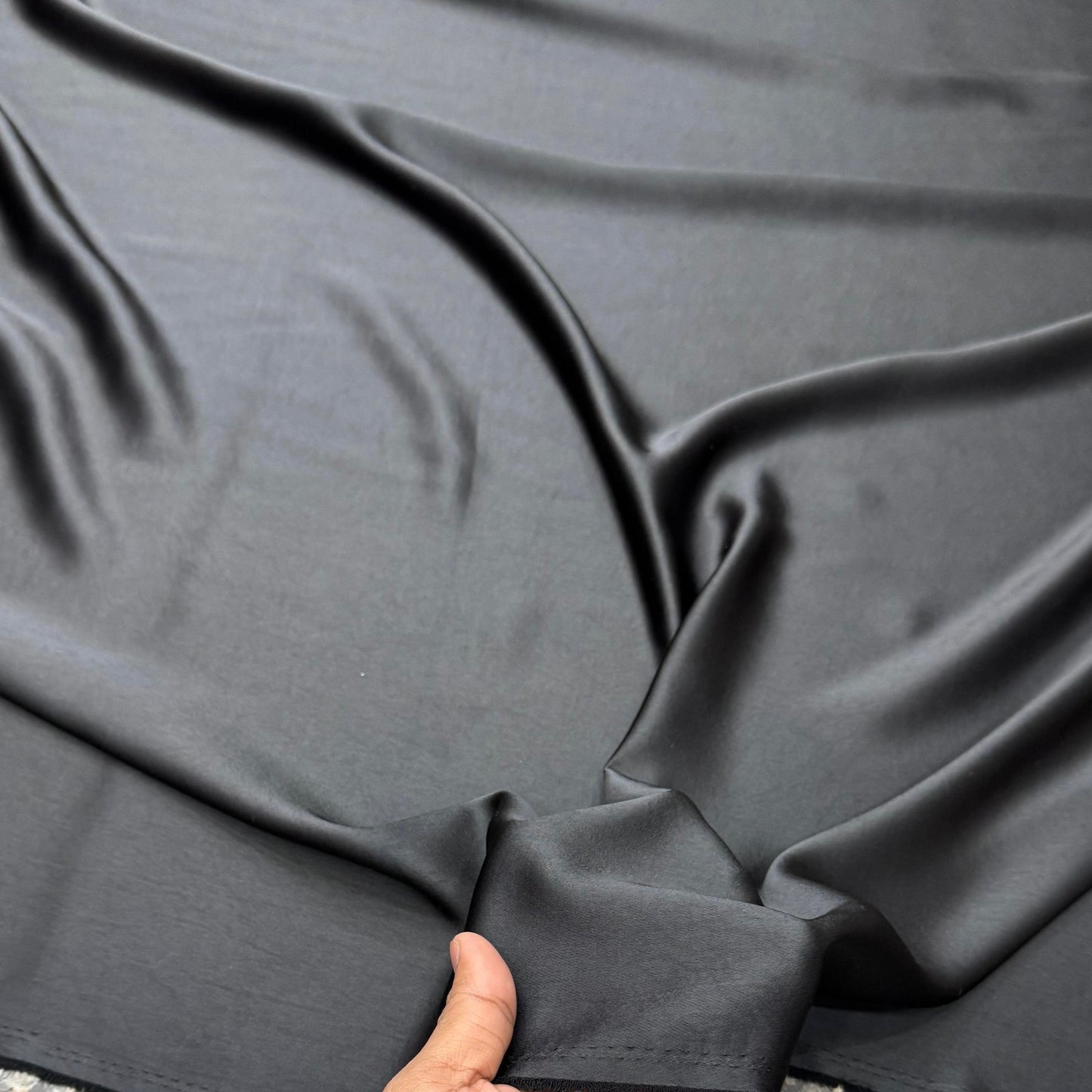Buy Viscose Italian Silk Solid Black - MAF 
