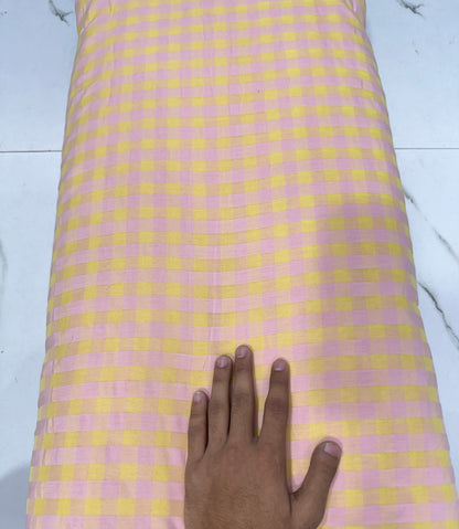 Buy Premium Seersucker Yellow Lavender Gingham Check Fabric