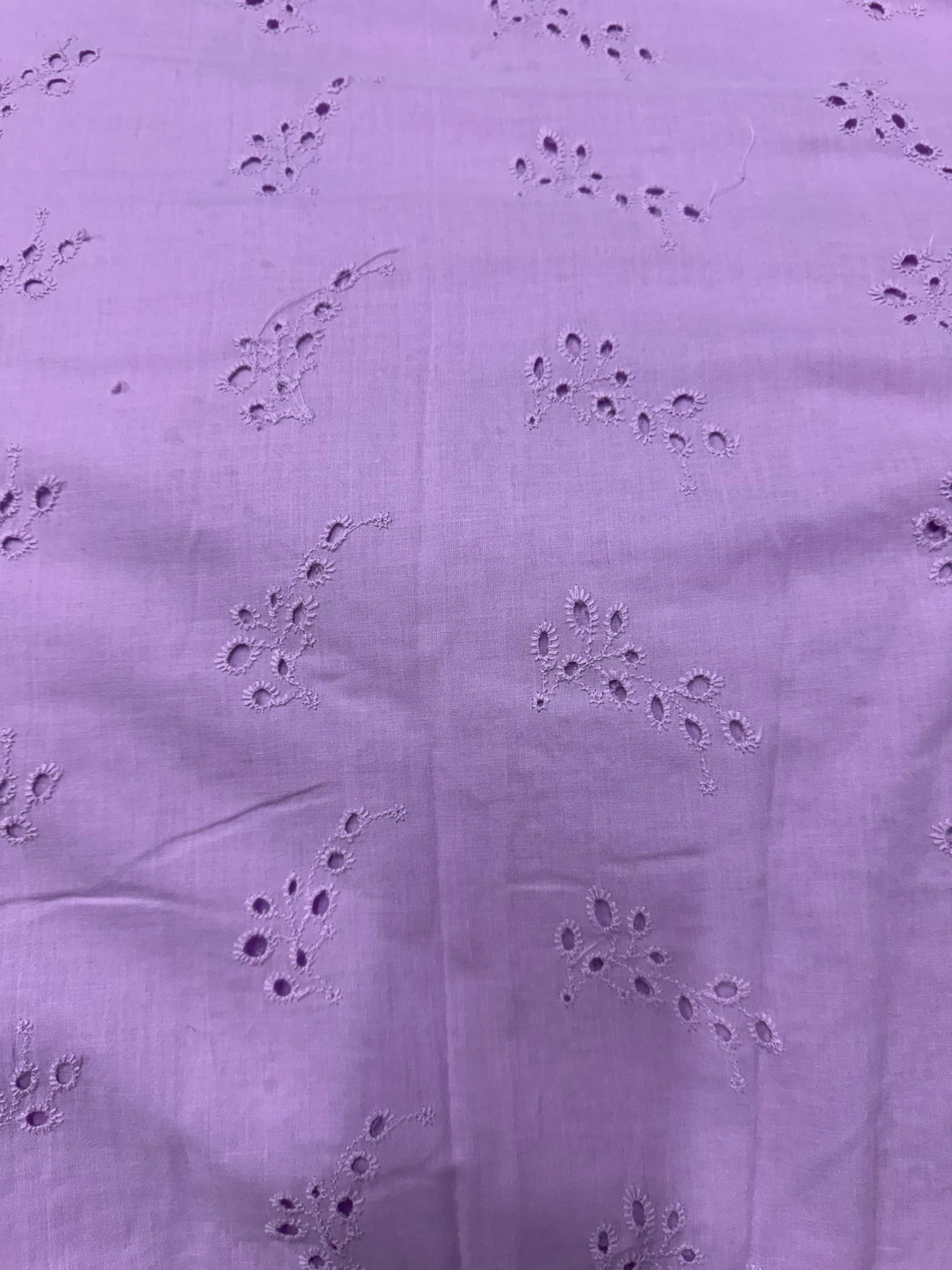 Buy Cotton Hakoba Lavender Leaf Cutwork Embroidery - MAF 