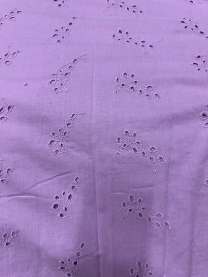 Buy Cotton Hakoba Lavender Leaf Cutwork Embroidery - MAF 