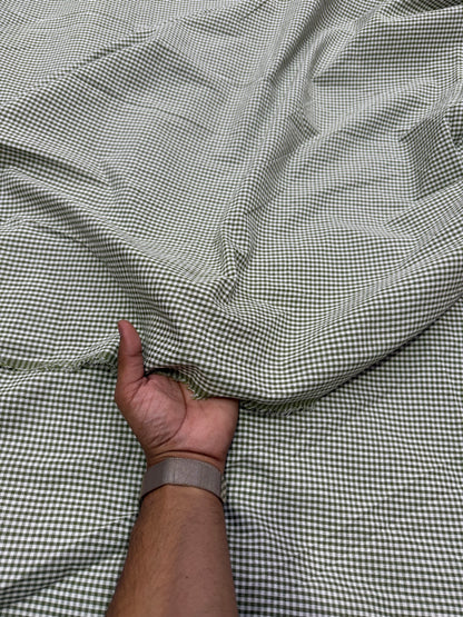Buy Cotton Checks Fabric - Green Gingham Fabric India 