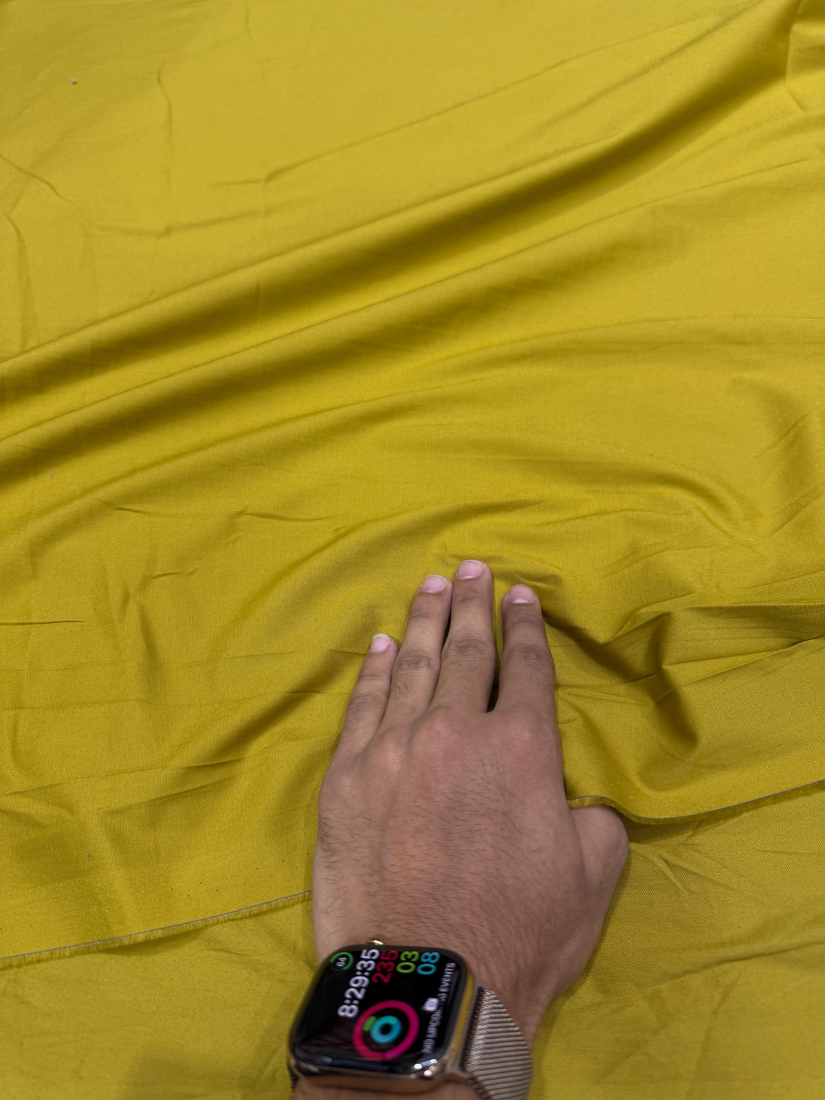 Buy Premium Poplin Solid Mustard Olive Yellow Fabric