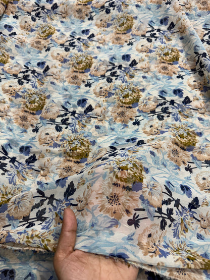 Buy Viscose Georgette Lurex Floral Nude Floral Fabric
