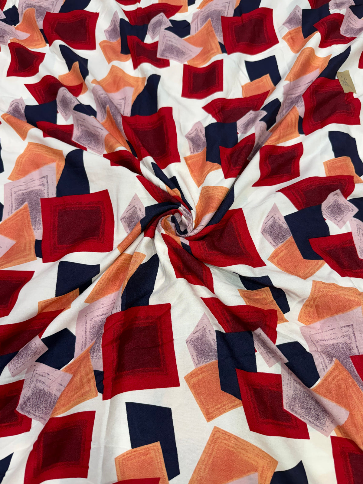 Buy Viscose Modal Abstract Coloured Square Printed Fabric