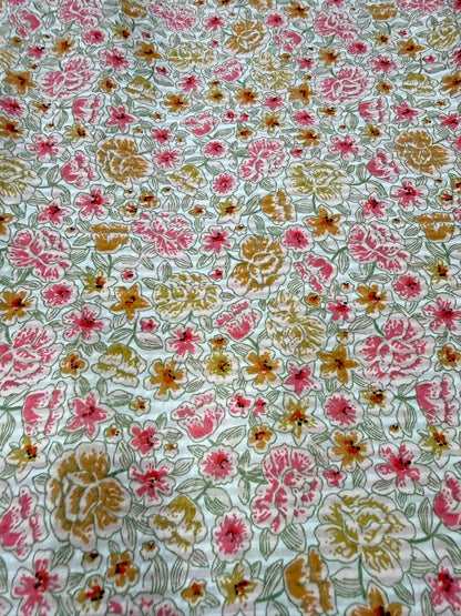 Buy Soft Cotton Seersucker Jacobean Printed Fabric