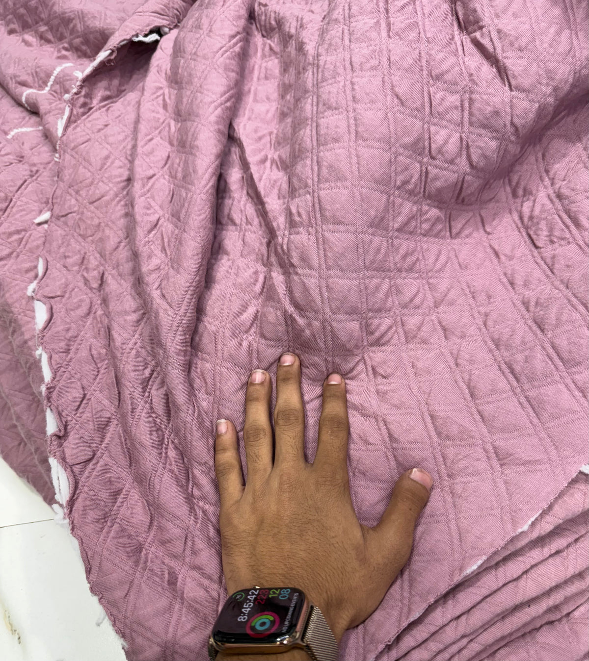 Buy Premium Quilted Jacket Mauve Diamond Pattern Fabric
