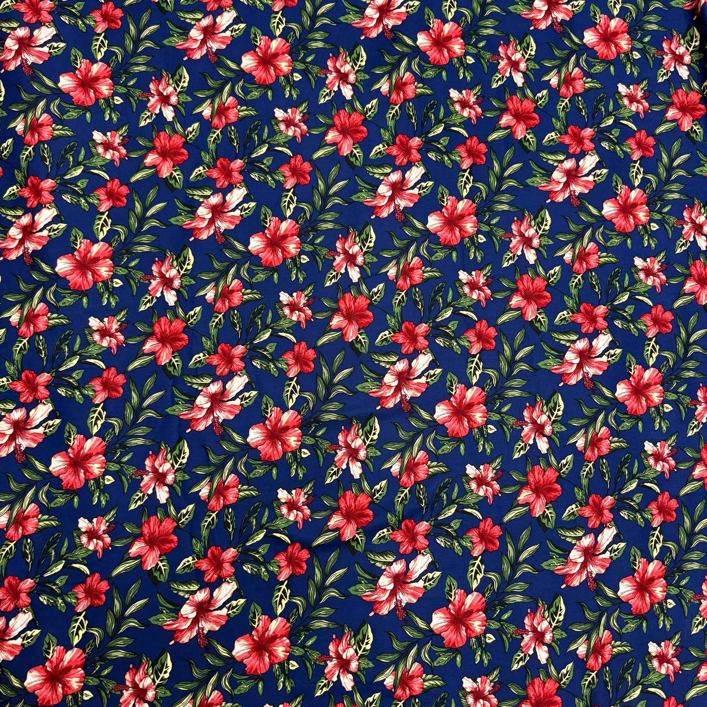 Buy Premium Rayon Hibiscus Printed Fabric - MAF 