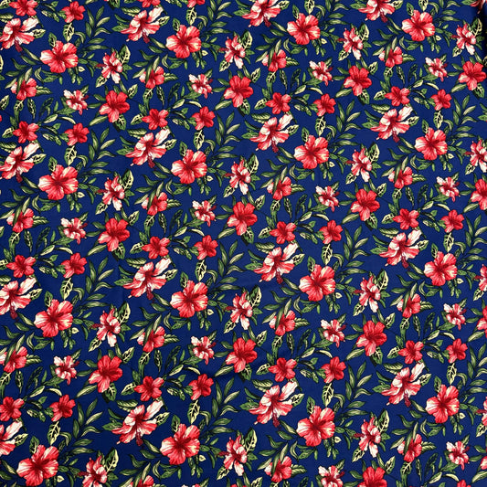 Buy Premium Rayon Hibiscus Printed Fabric - MAF 