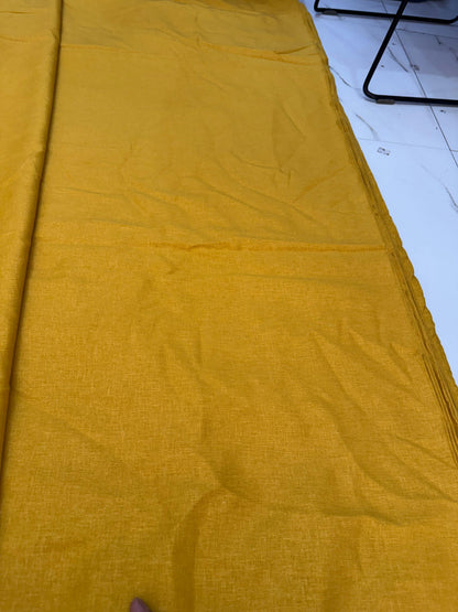 Cotton Linen Solid Mustard Fabric
