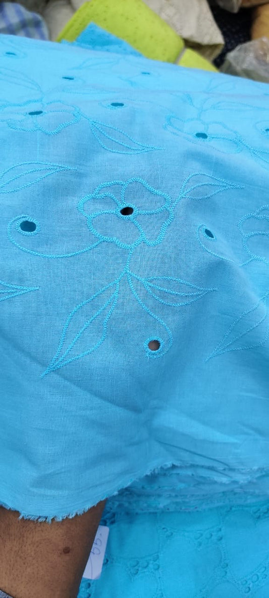 Buy Cotton Sky Blue Rose Hakoba Fabric - MAF 