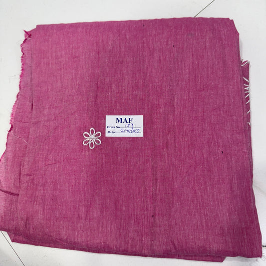 Buy Cutpiece Oxford Chambray Pink Border Embroidery 1 Meter