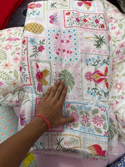 Buy Mul Cotton Tropical  Printed Fabric