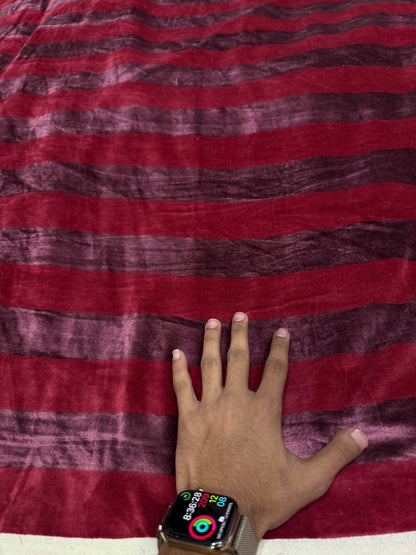 Buy Maroon Wine Stripe Velvet Fabric