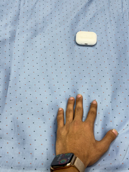 Buy Printed Corduroy Powder Blue Black Orange Tick Print Fabric