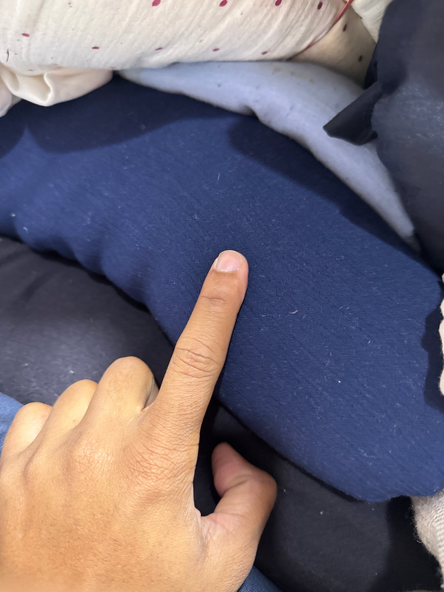 Rayon Solid Navy Blue Crinkled Crepe Fabric - MAF 