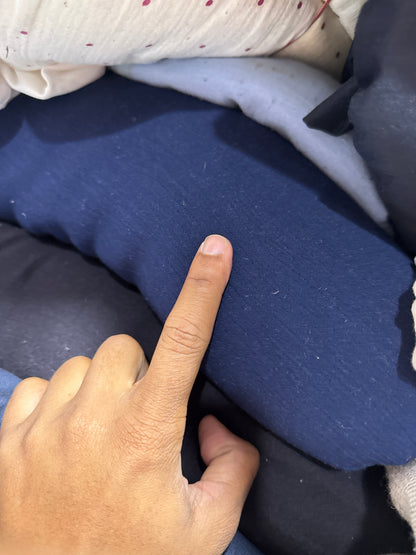 Rayon Solid Navy Blue Crinkled Crepe Fabric - MAF 