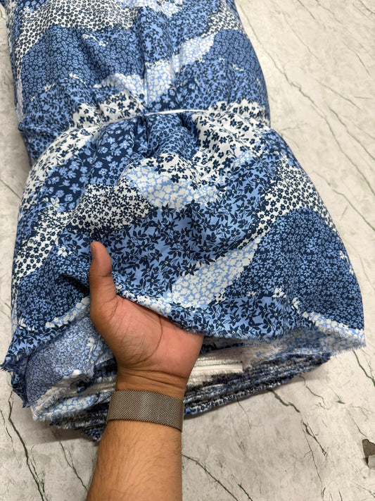 Buy Cotton Viscose Multi Wave Printed Fabric - MAF 