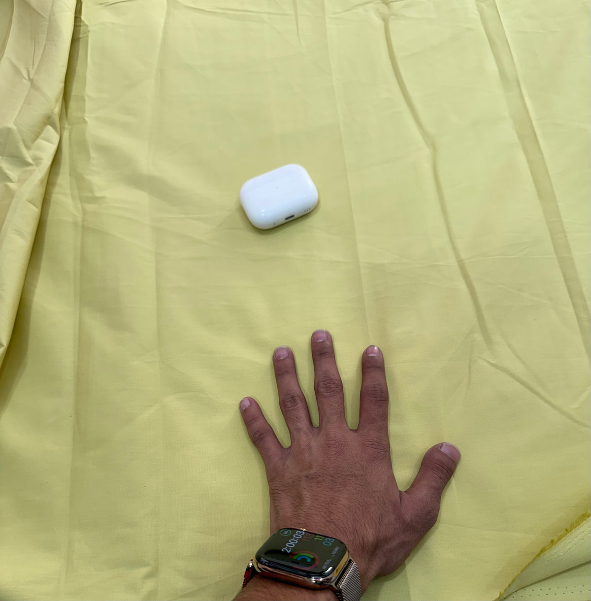 Buy Poplin Lycra Plain Fabric Butter Yellow