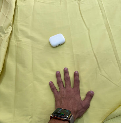 Buy Poplin Lycra Plain Fabric Butter Yellow